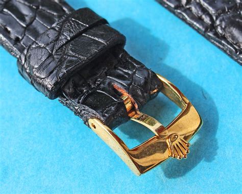 vintage rolex strap buckle|rolex crocodile leather strap.